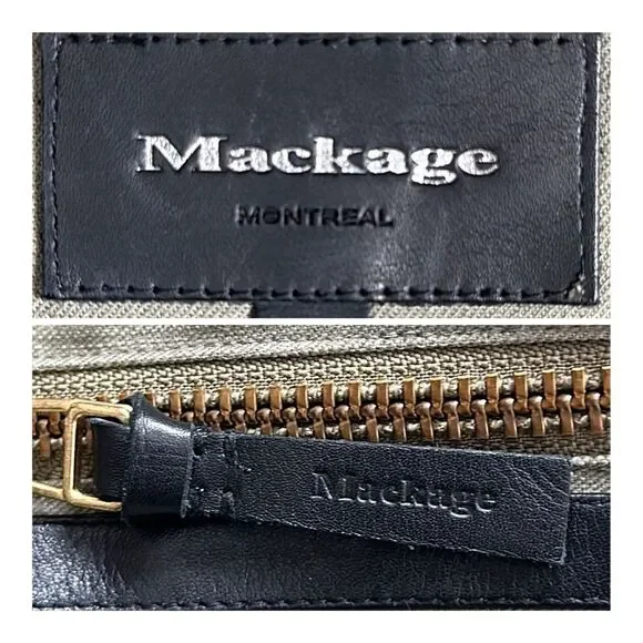 MACKAGE Montreal Zip Front Hooded Jacket with Leather Sleeves Removable Lining M - Picture 13 of 15